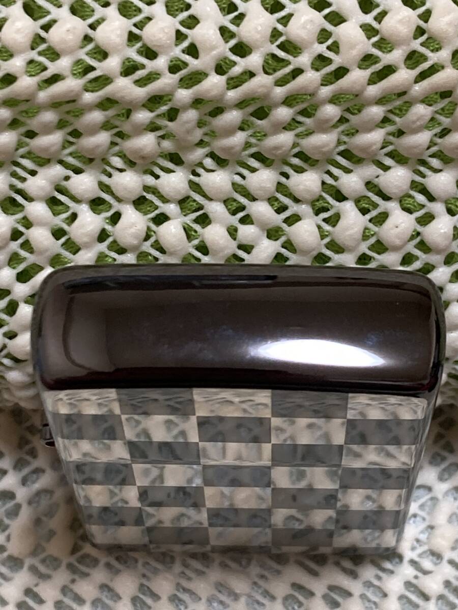 【未使用品！】ZIPPO ジッポーライター ブラックニッケル 両面チェック柄 シルバーxブラック ケース付