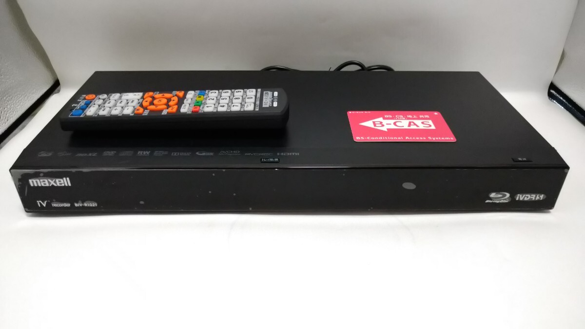中古 maxell 1TB HDD内蔵 iVDRスロット搭載 ブルーレイディスクレコーダー BIV-R1021 マクセル 2番組録画 2014年製 動作確認済