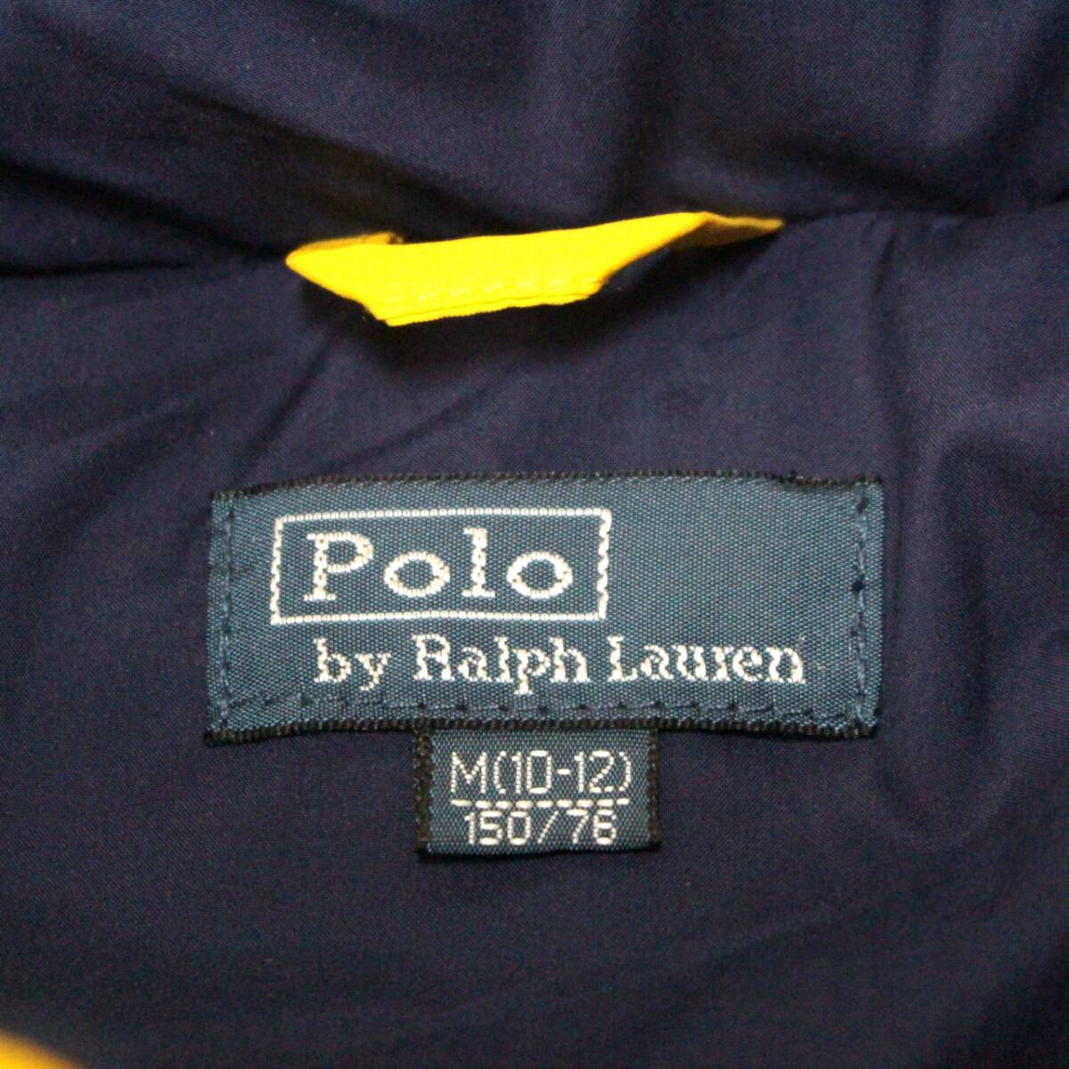 40 POLO Ralph Laurenポロ ラルフローレン◆323183533◆ダウン ベスト◆ネイビー×イエロー系◆キッズ サイズM(10-12)150/76