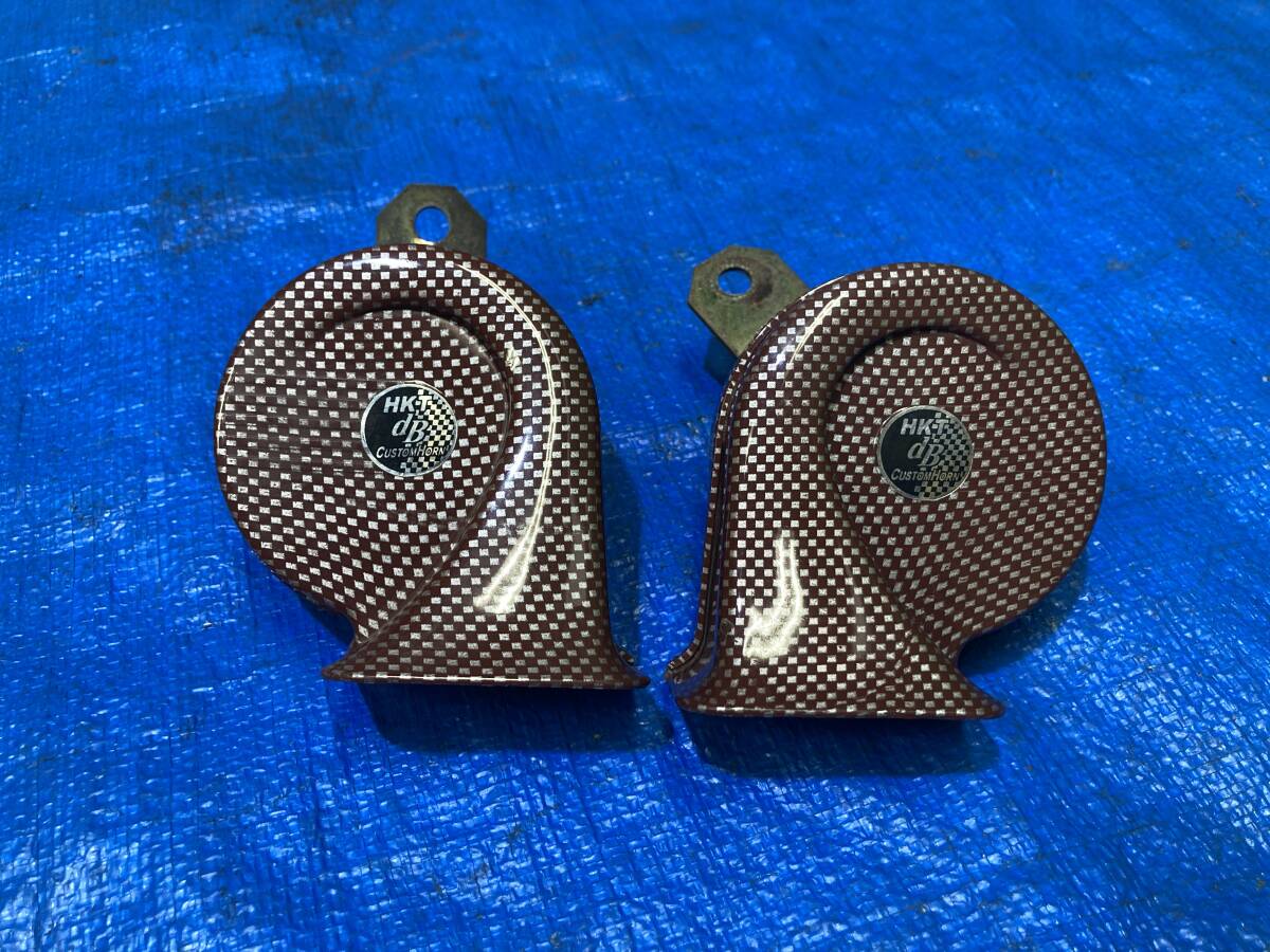 ホンダ スズキ ダイハツ ニッサン トヨタ アクティトラック GD-HA6 社外 ホーン クラクション HKT ｂB CUSTOM HORN 配線2本用 管25831_画像1