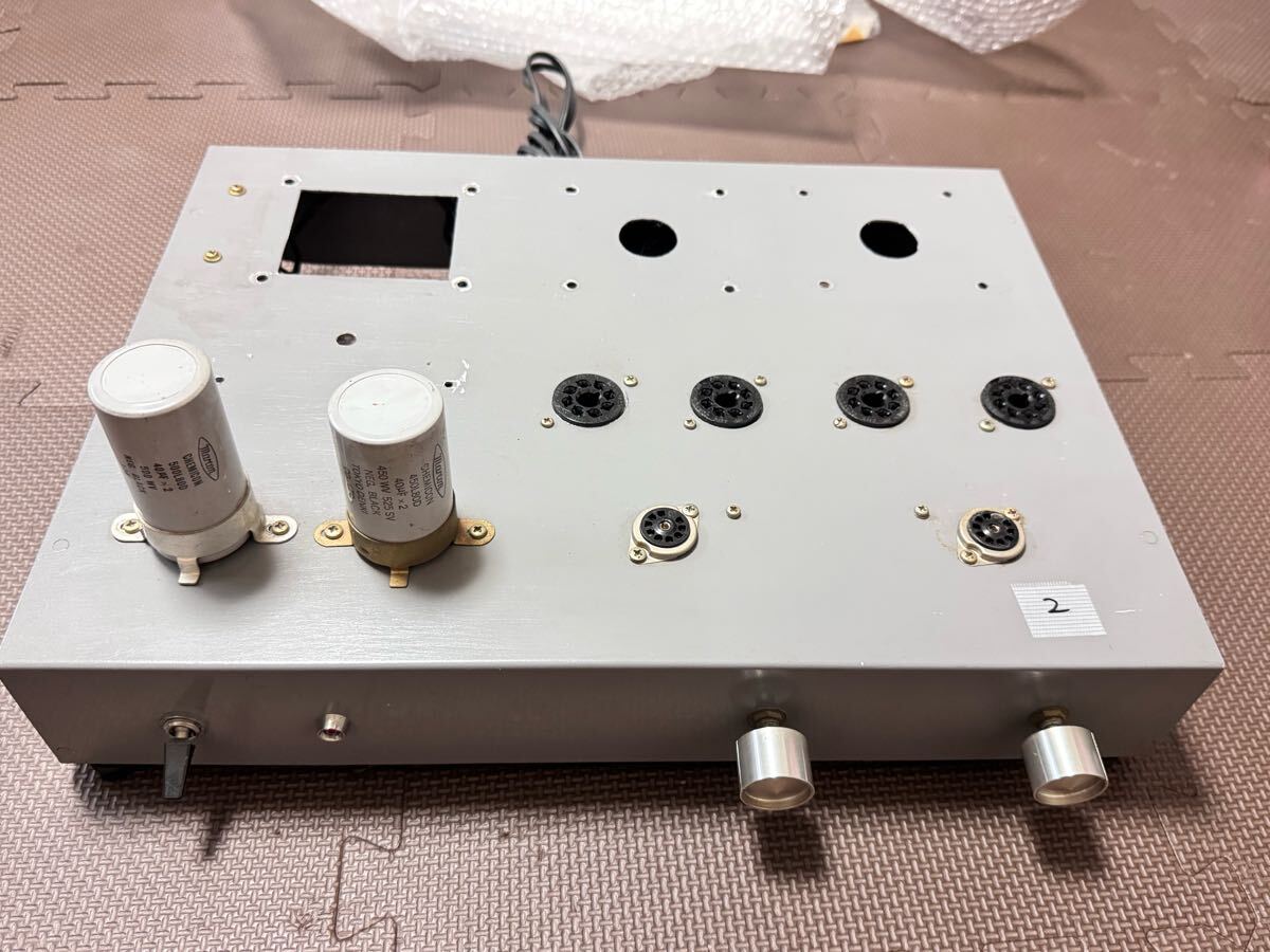 真空管アンプ シャーシ+パーツ Re Electronics 懸賞品で作る真空管アンプ シャーシ上の部品配置