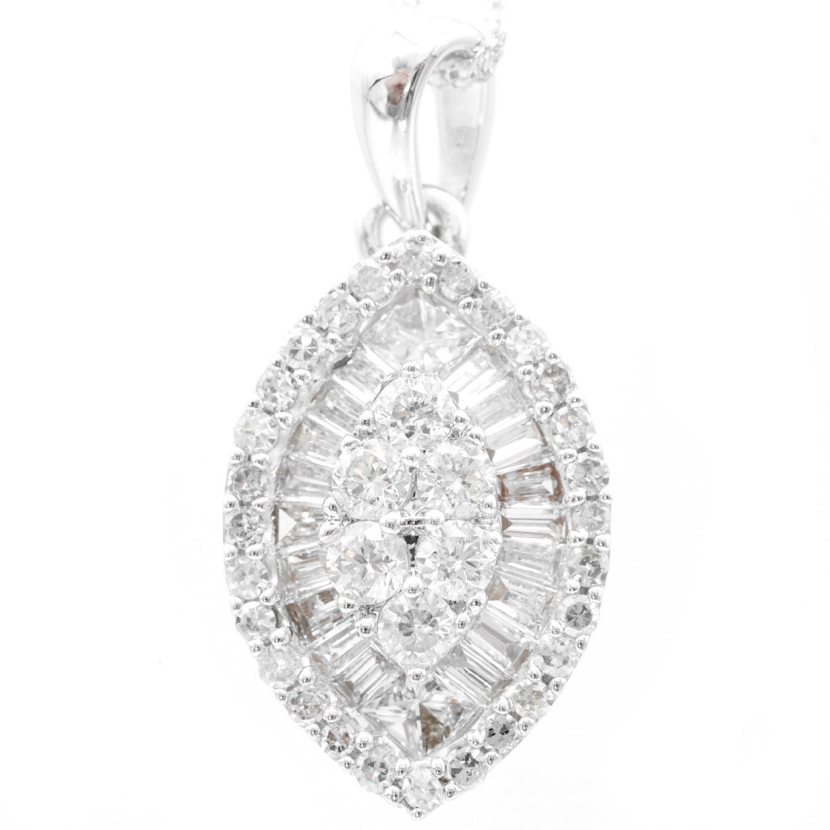 K18WG ダイヤモンド ネックレス 2.2g 0.50▼07C61_画像2