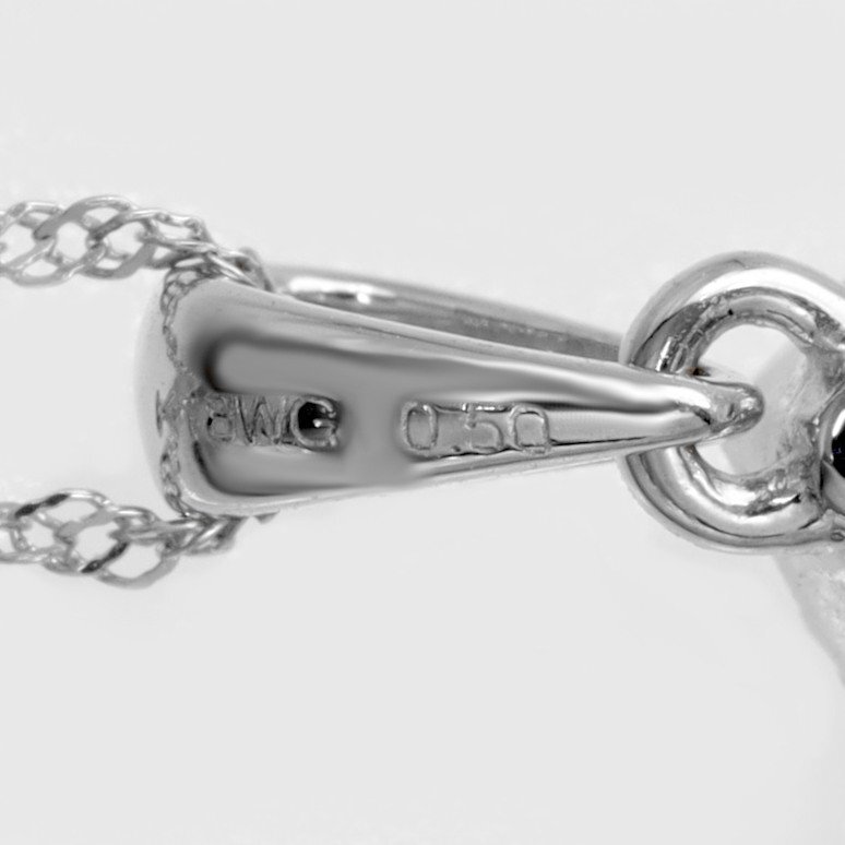 K18WG ダイヤモンド ネックレス 2.2g 0.50▼07C61_画像5