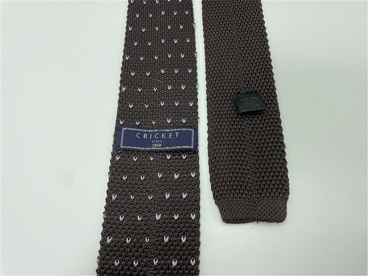 【美品】CRICKET　クリケット　ドット柄 ネクタイ 3本以上 送料無料 メンズ ブラウン　0901137_画像2