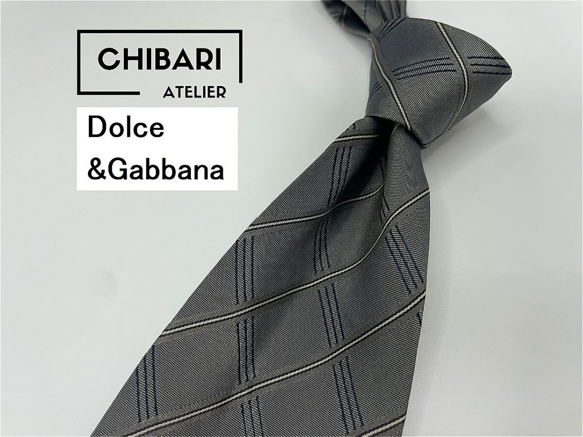 DOLCE&GABBANA　ドルチェ＆ガッバーナ　チェック柄 ネクタイ 3本以上 送料無料 メンズ グレイ　0901067_画像1