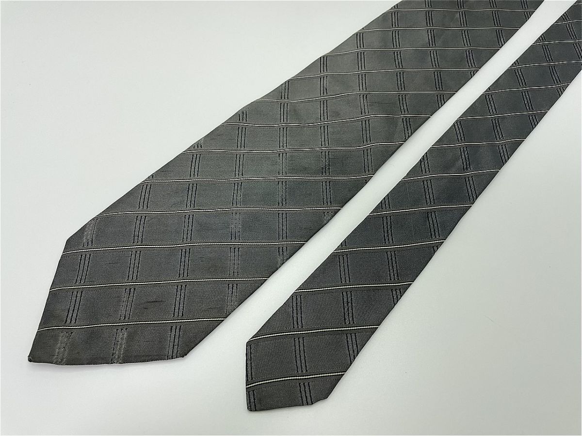 DOLCE&GABBANA　ドルチェ＆ガッバーナ　チェック柄 ネクタイ 3本以上 送料無料 メンズ グレイ　0901067_画像4