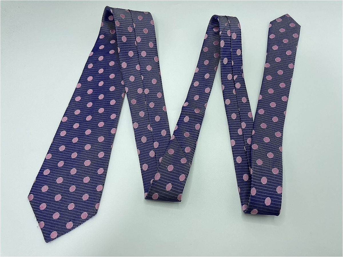 【超美品】BARNEYSNEWYORK　バーニーズニューヨーク　ドット柄 ネクタイ 3本以上 送料無料 メンズ ブルー　0902013_画像3