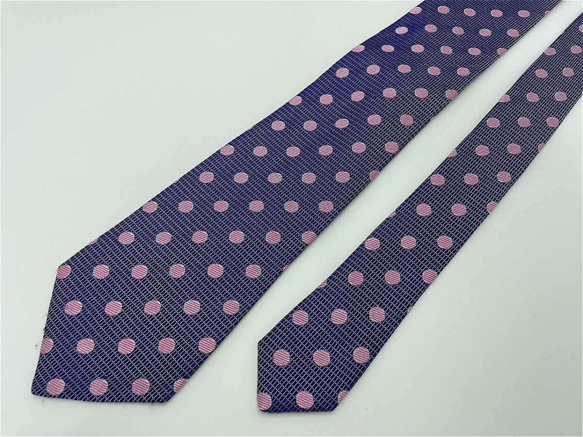 【超美品】BARNEYSNEWYORK　バーニーズニューヨーク　ドット柄 ネクタイ 3本以上 送料無料 メンズ ブルー　0902013_画像4