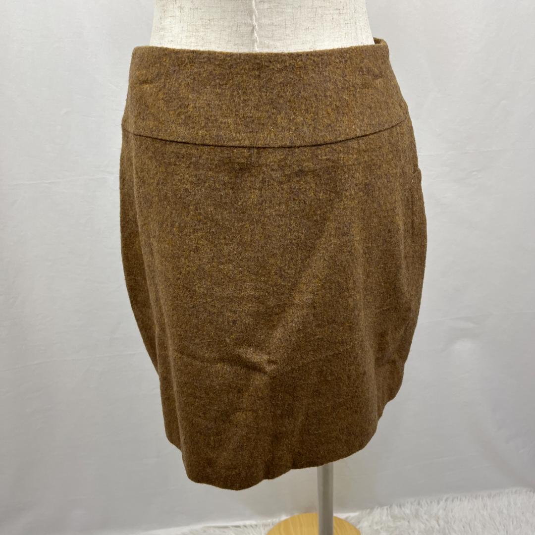 【2679】Cherir La femme　シェリーラファム　S　キャメル　日本製　ポケット　上品　大人フェミニン　美シルエット　コクーンミニスカート_画像3