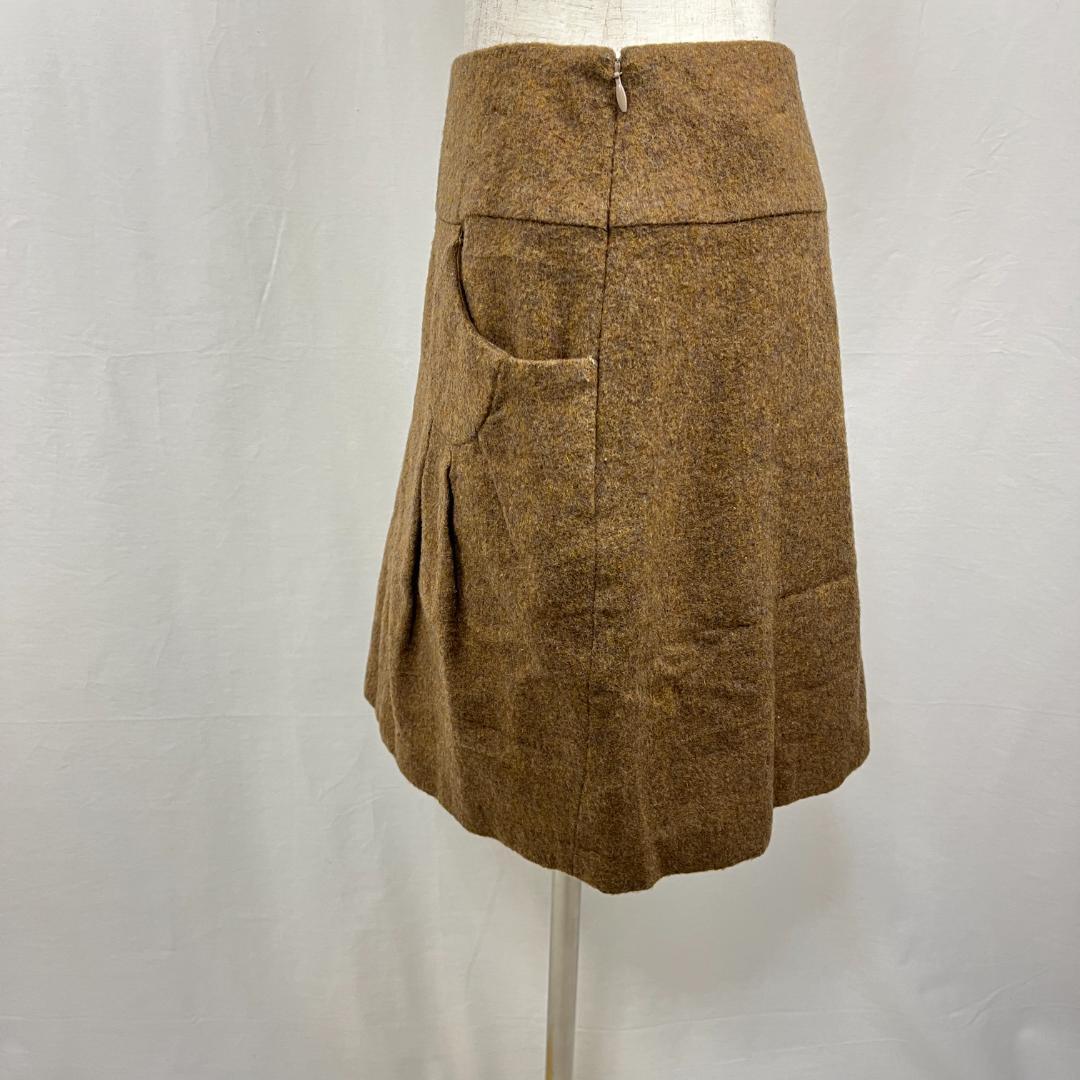 【2679】Cherir La femme　シェリーラファム　S　キャメル　日本製　ポケット　上品　大人フェミニン　美シルエット　コクーンミニスカート_画像2