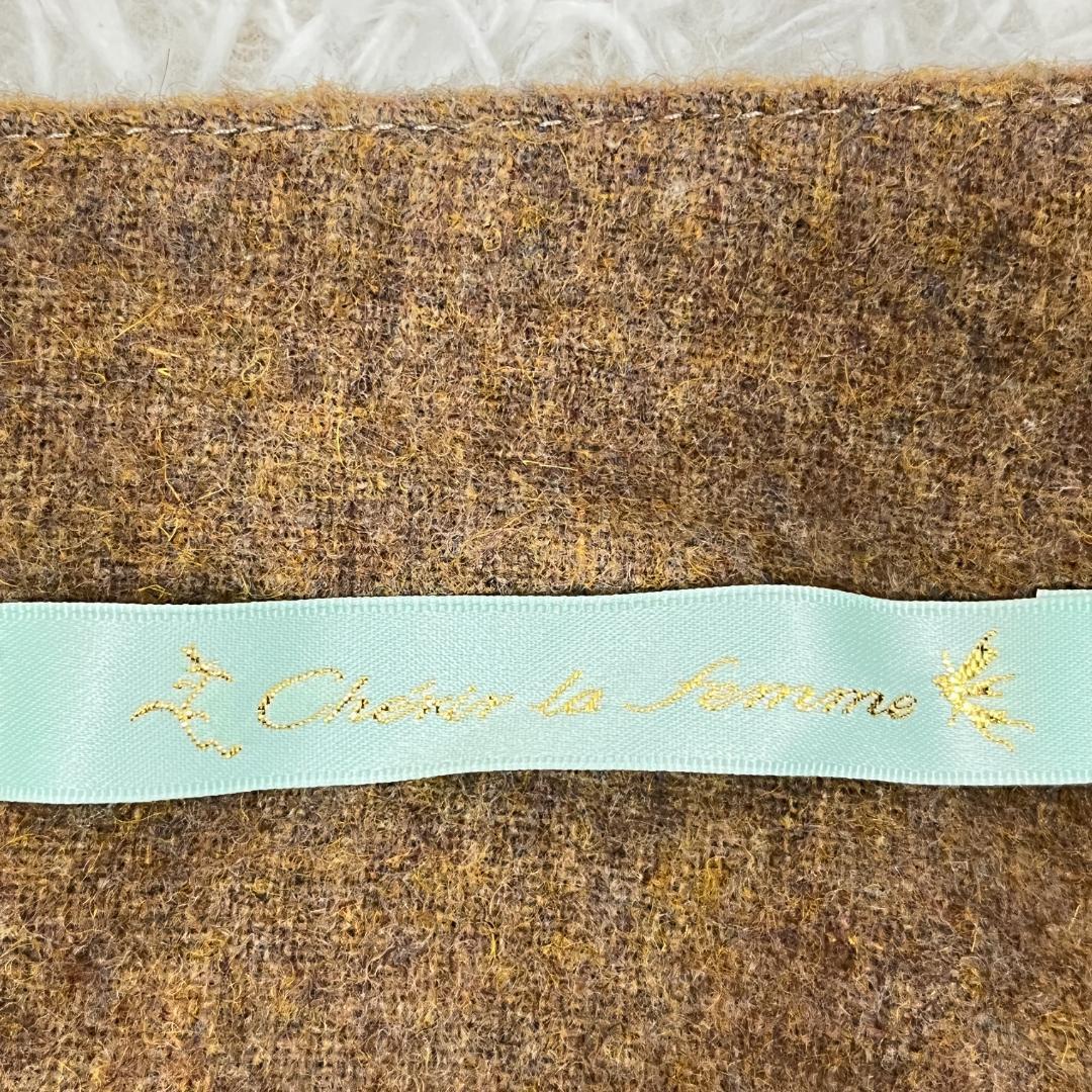 【2679】Cherir La femme　シェリーラファム　S　キャメル　日本製　ポケット　上品　大人フェミニン　美シルエット　コクーンミニスカート_画像8