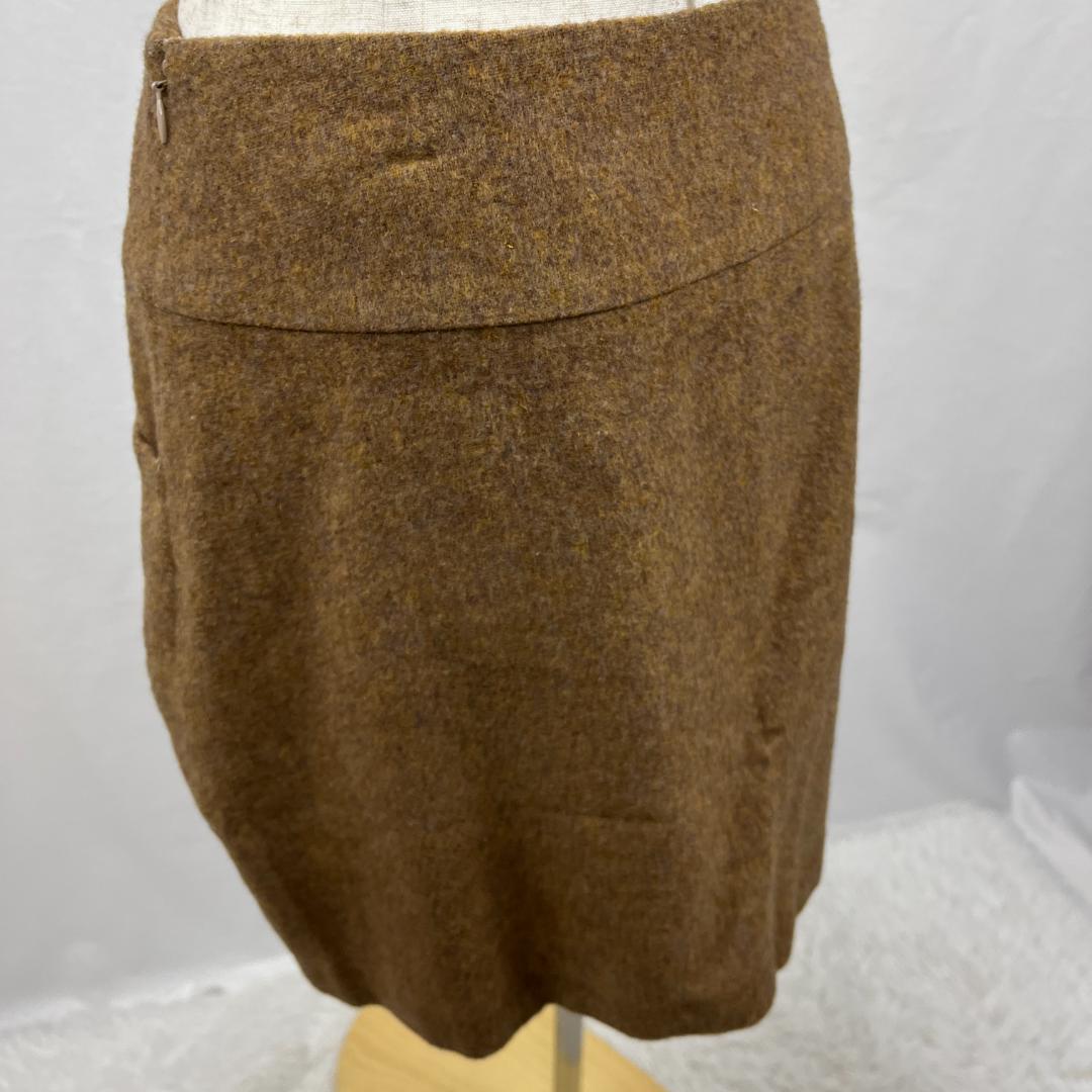 【2679】Cherir La femme　シェリーラファム　S　キャメル　日本製　ポケット　上品　大人フェミニン　美シルエット　コクーンミニスカート_画像6