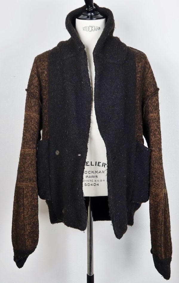 VINTAGE ISSEY MIYAKE MEN shawl collar knit jacket size S イッセイミヤケ メン ショールカラー ニット ジャケット b9905_画像6