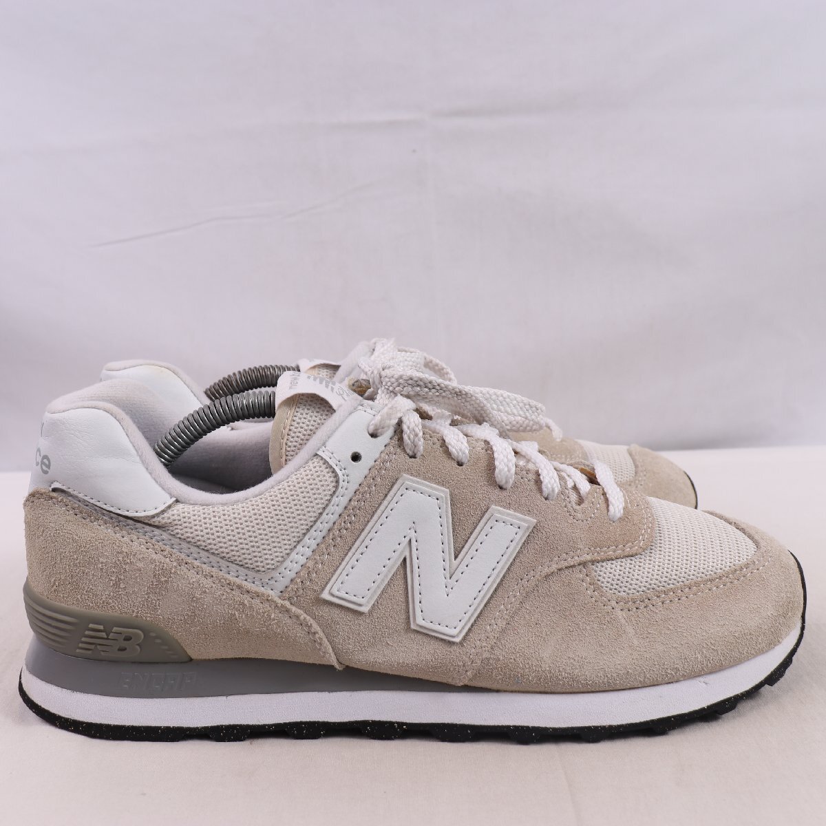 574 ニューバランス 28.0cm/new balance ライトグレー 白 ホワイト 中古 古着 メンズ スニーカー yy6716_画像4