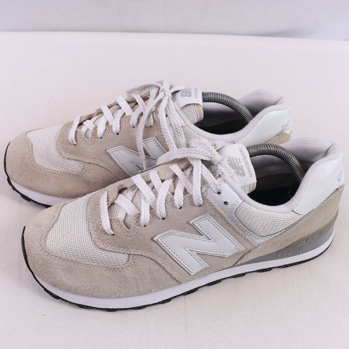 574 ニューバランス 28.0cm/new balance ライトグレー 白 ホワイト 中古 古着 メンズ スニーカー yy6716_画像1