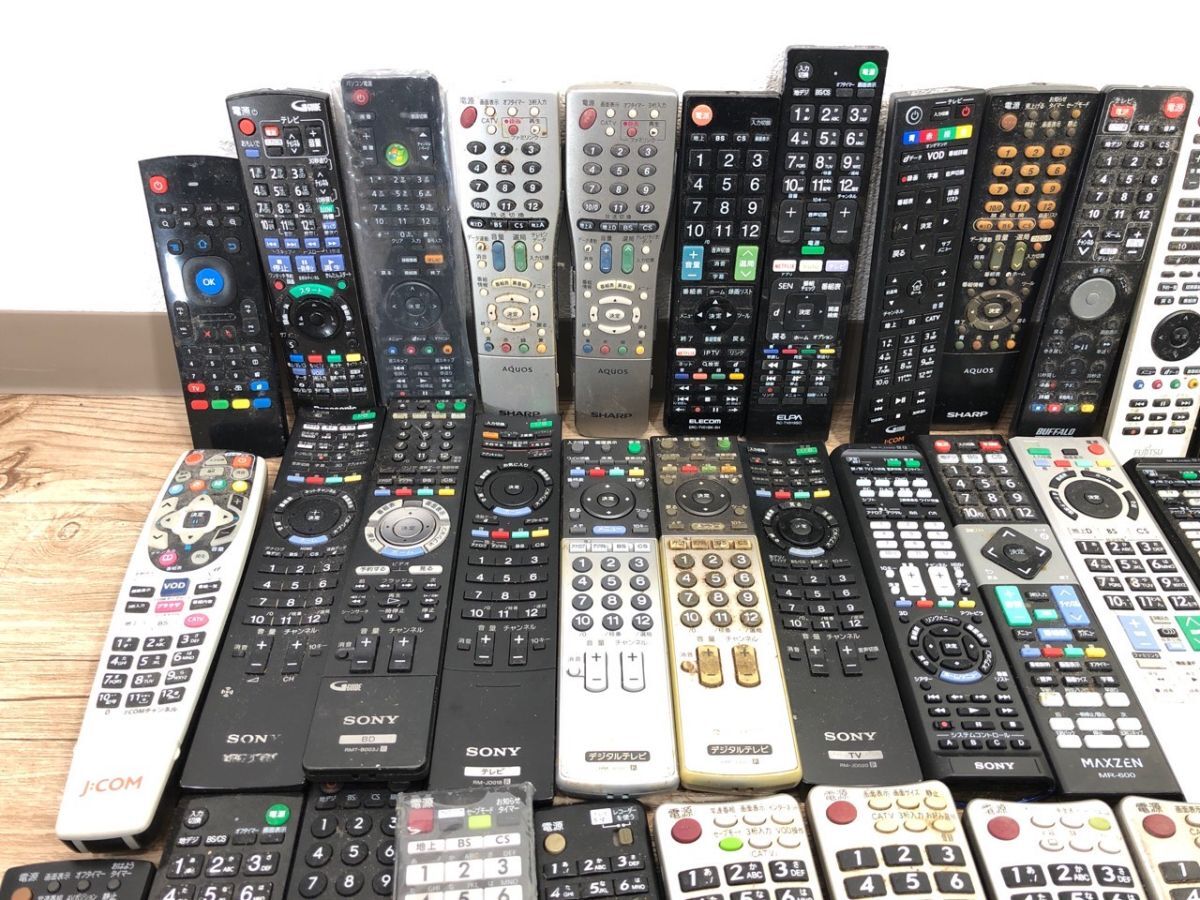 9/225 【ジャンク】 地デジ対応 リモコン TV DVD BD まとめ 80點 SONY Panasionic SHARP ELPA など 電池フタ無い物あります。
