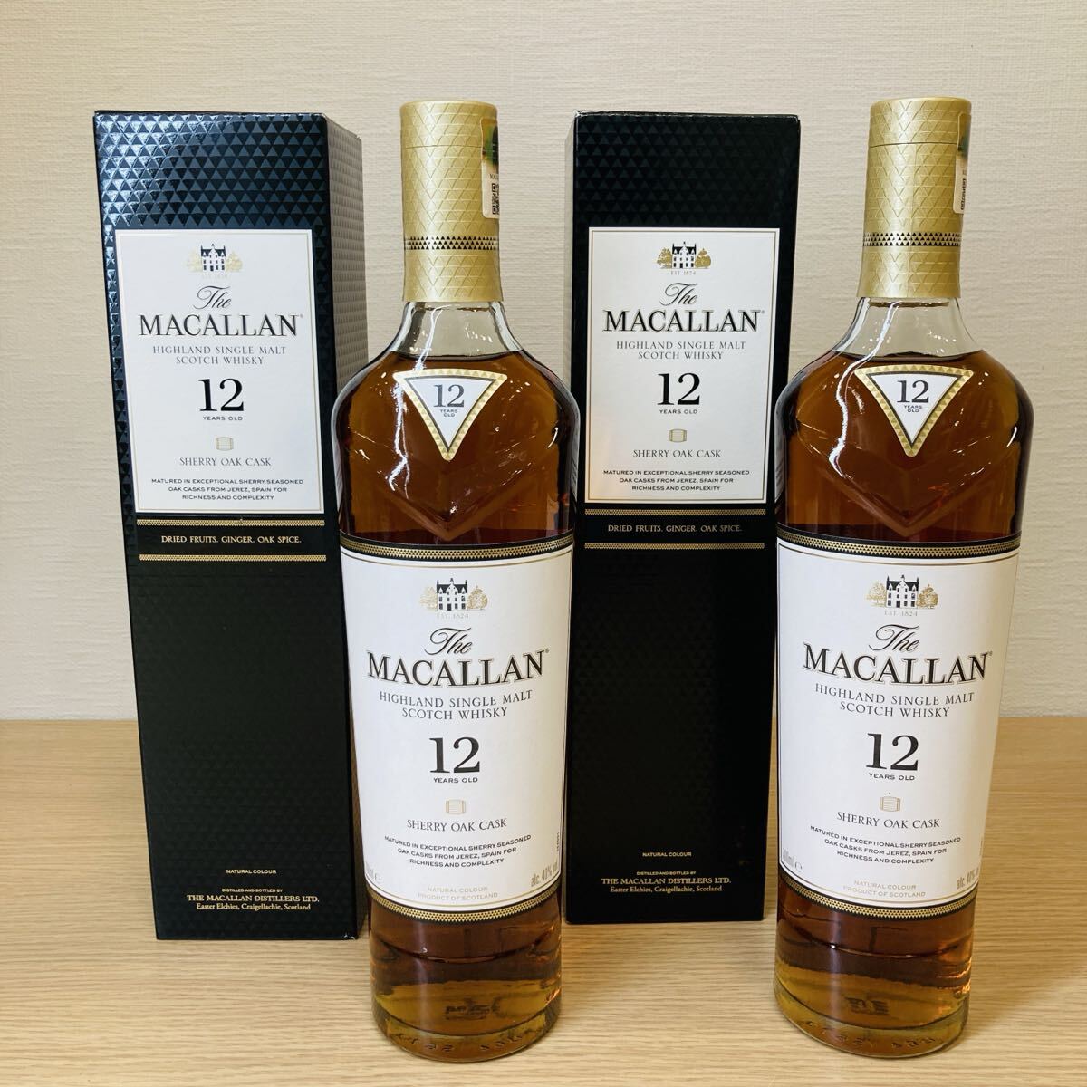 O20639?20686 2本セット THE MACALLAN ザ?マッカラン 12年 シェリーオークカスク ハイランド ウイスキー 700ml 40％　未開栓 箱付
