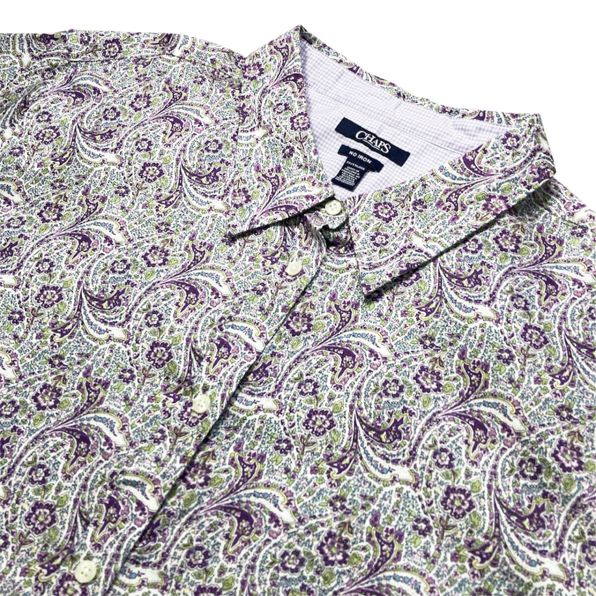 【USED】 チャップス ラルフローレン CHAPS RALPH LAUREN ペイズリー柄 薄手 長袖シャツ 90s USA 古着 2XL ☆送料無料☆_画像5