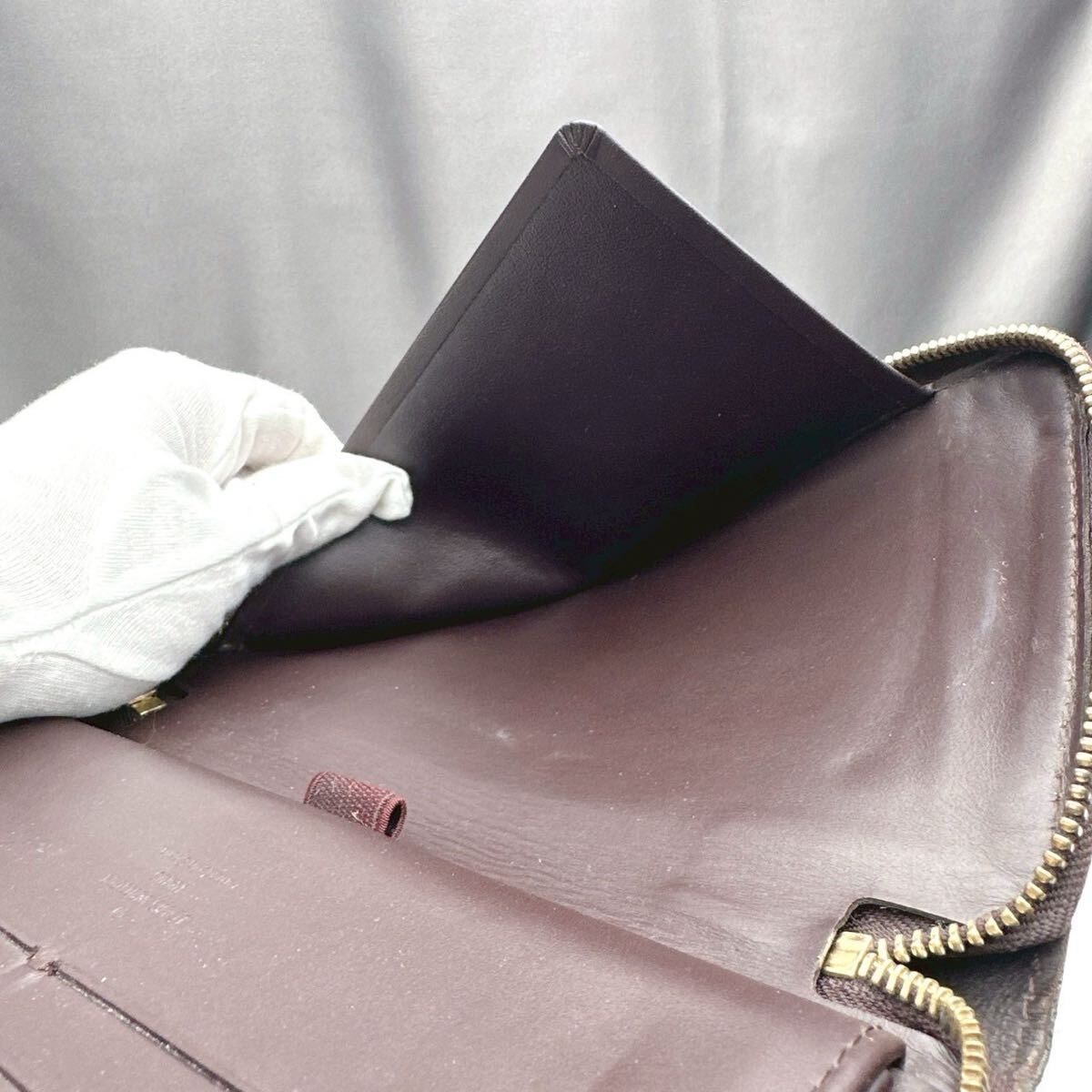 B004 ルイヴィトン LOUIS VUITTON ヴェルニ オーガナイザー ラウンドファスナー ジッピー 長財布 シリアル CA3038_画像9