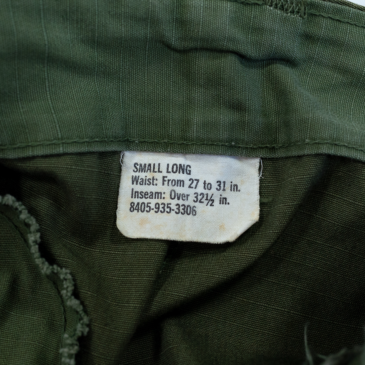 美品70s 米軍実物 ジャングルファティーグパンツSmall Long 美品70s 米軍実物 ジャングルファティーグパンツSmall Long