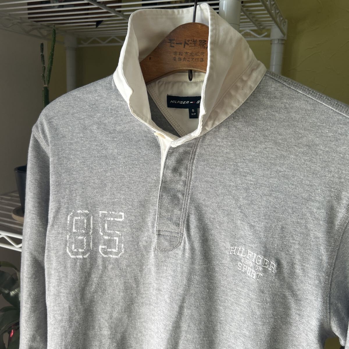 トミーヒルフィガー　長袖ラガーシャツ　グレー　SM_画像4
