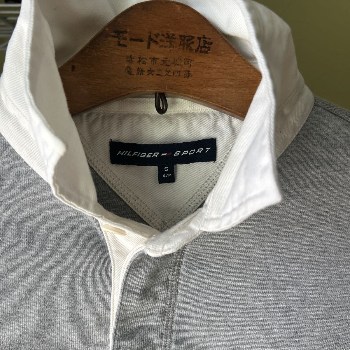 トミーヒルフィガー　長袖ラガーシャツ　グレー　SM_画像5