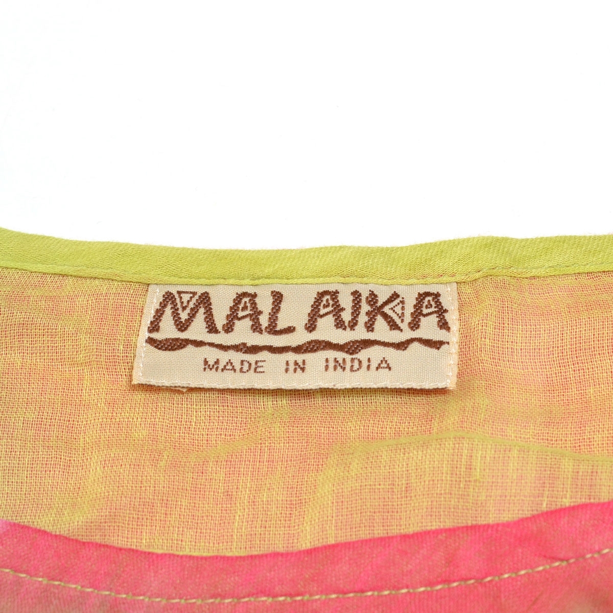 ■560877 MALAIKA マライカ ミニワンピース ○タイダイ柄エスニックOP サイズ44 絞り染め アジアン レディース インド製 グリーン他_画像3