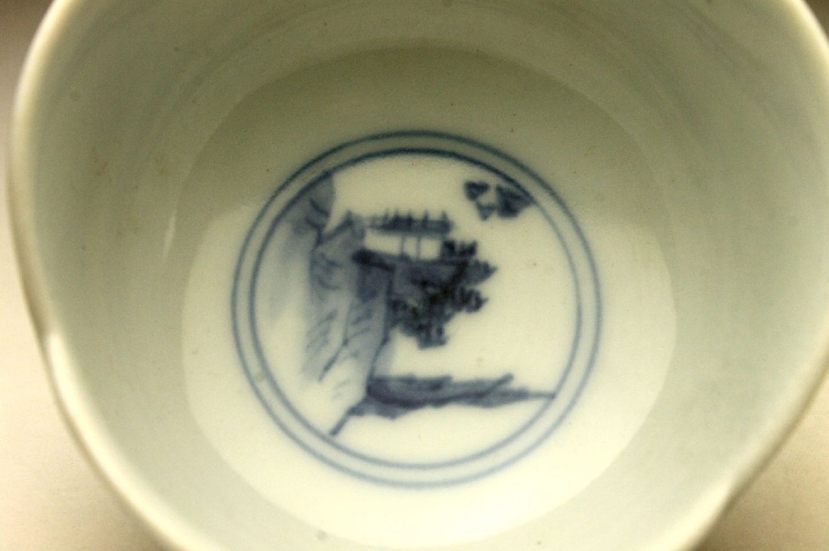 [ более .] Kyoyaki белый фарфор с синим рисунком бамбук документ сломан плоды зантоксилума направление есть .(6 покупатель )* маленькая миска времена предмет чай . камень . камень инструмент < включение в покупку возможно >