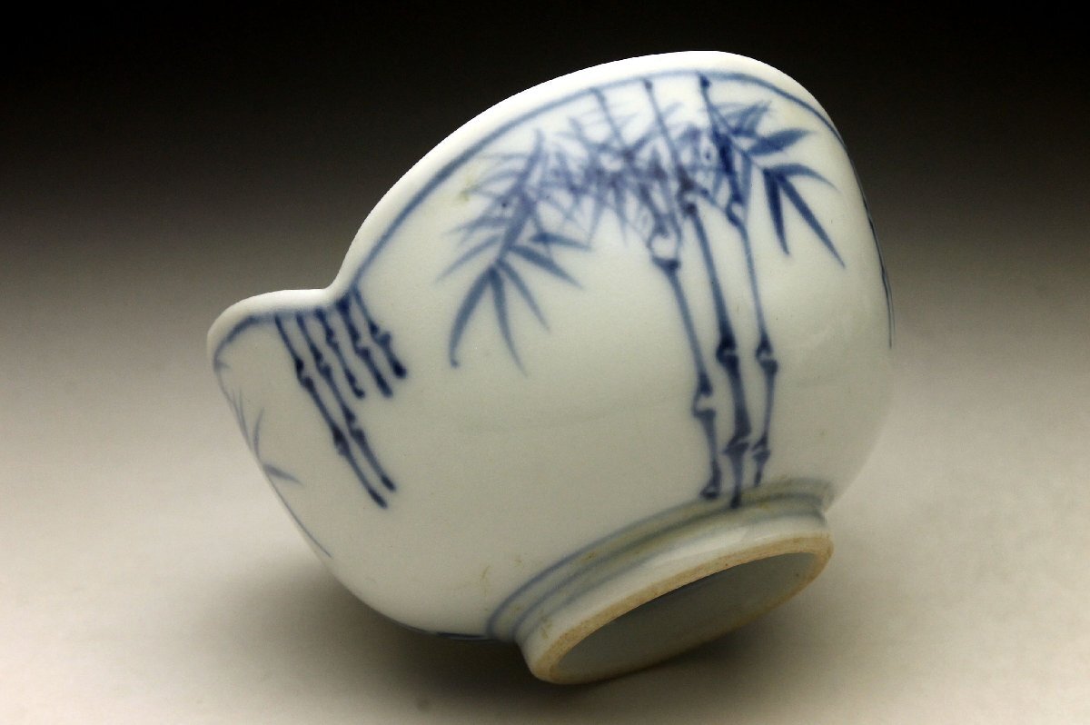 [ более .] Kyoyaki белый фарфор с синим рисунком бамбук документ сломан плоды зантоксилума направление есть .(6 покупатель )* маленькая миска времена предмет чай . камень . камень инструмент < включение в покупку возможно >