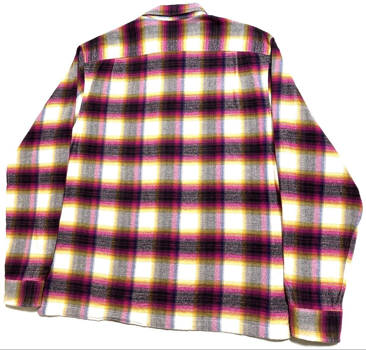 supreme 24SS Shadow Plaid Flannel Zip Up Shirt シャドー プレイド チェック フランネル ジップアップ ネルシャツ ジップシャツ L マルチ_画像4