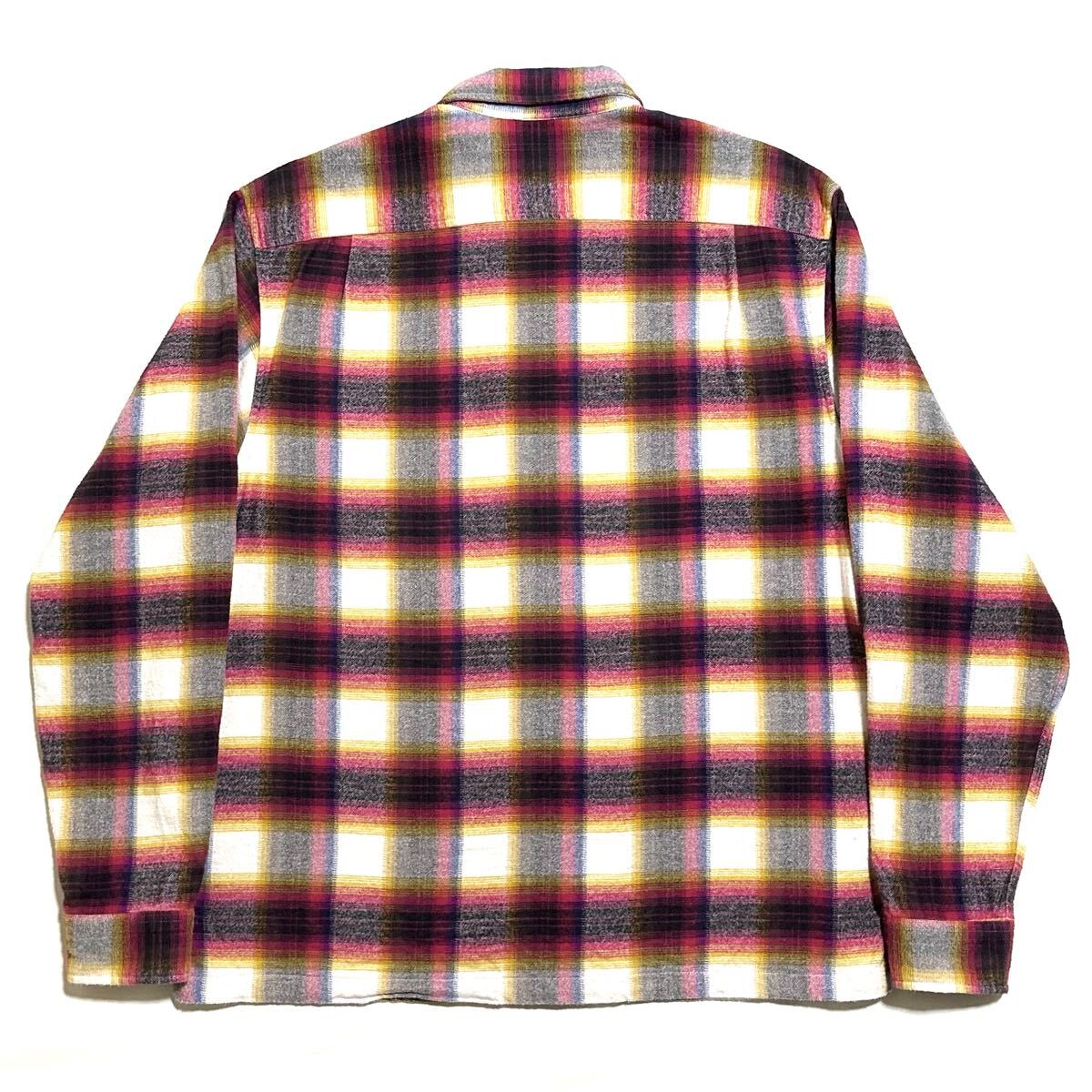 supreme 24SS Shadow Plaid Flannel Zip Up Shirt シャドー プレイド チェック フランネル ジップアップ ネルシャツ ジップシャツ L マルチ_画像2