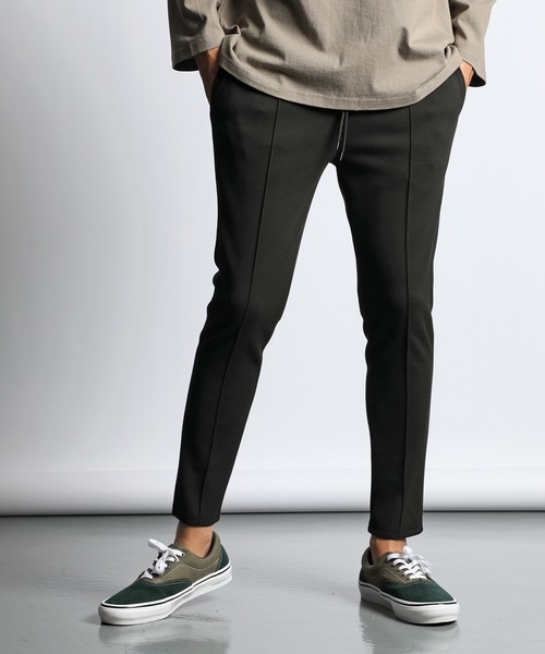 ◆The DUFFER of St.GEORGE ダンボールニット センタークリース イージーパンツ ブラック L ダファーオブセントジョージ ゴルフ パンツ◆_画像1