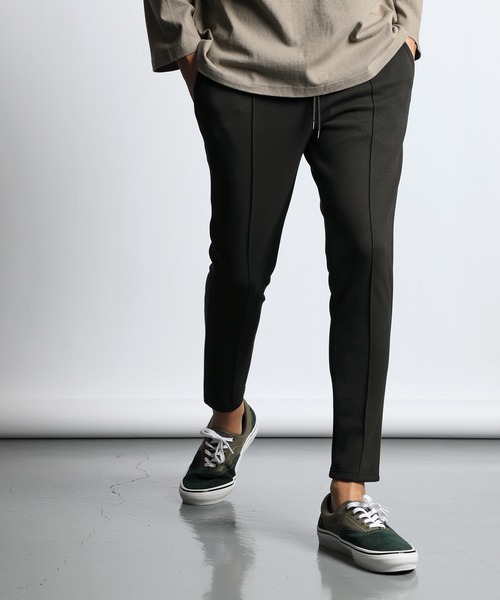 ◆The DUFFER of St.GEORGE ダンボールニット センタークリース イージーパンツ ブラック L ダファーオブセントジョージ ゴルフ パンツ◆_画像4