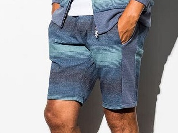 ◆AKM ランダムボーダー パーカー & ハーフパンツ セットアップ エイケイエム スウェット パーカー ショートパンツ ゴルフ パンツ◆_画像5