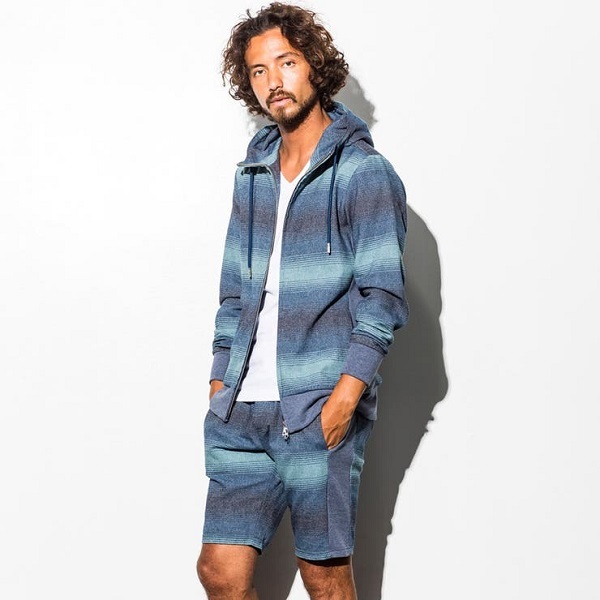 ◆AKM ランダムボーダー パーカー & ハーフパンツ セットアップ エイケイエム スウェット パーカー ショートパンツ ゴルフ パンツ◆_画像6