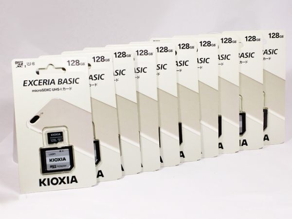 ■　KIOXIA　microSDXCカード　EXCERIA BASIC　128GB　１０枚セット　(KMSDER45N128G)
