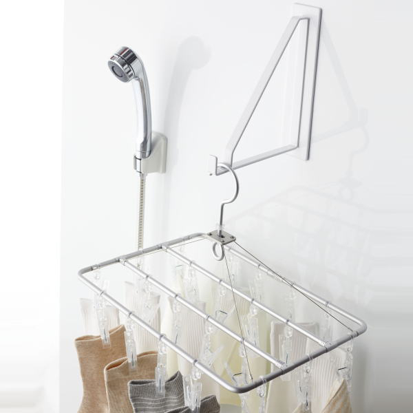 マグネット バスルーム 物干しハンガー タワー ホワイト 山崎実業 tower シンプル おしゃれ 便利 新品 送料無料 4712_画像3