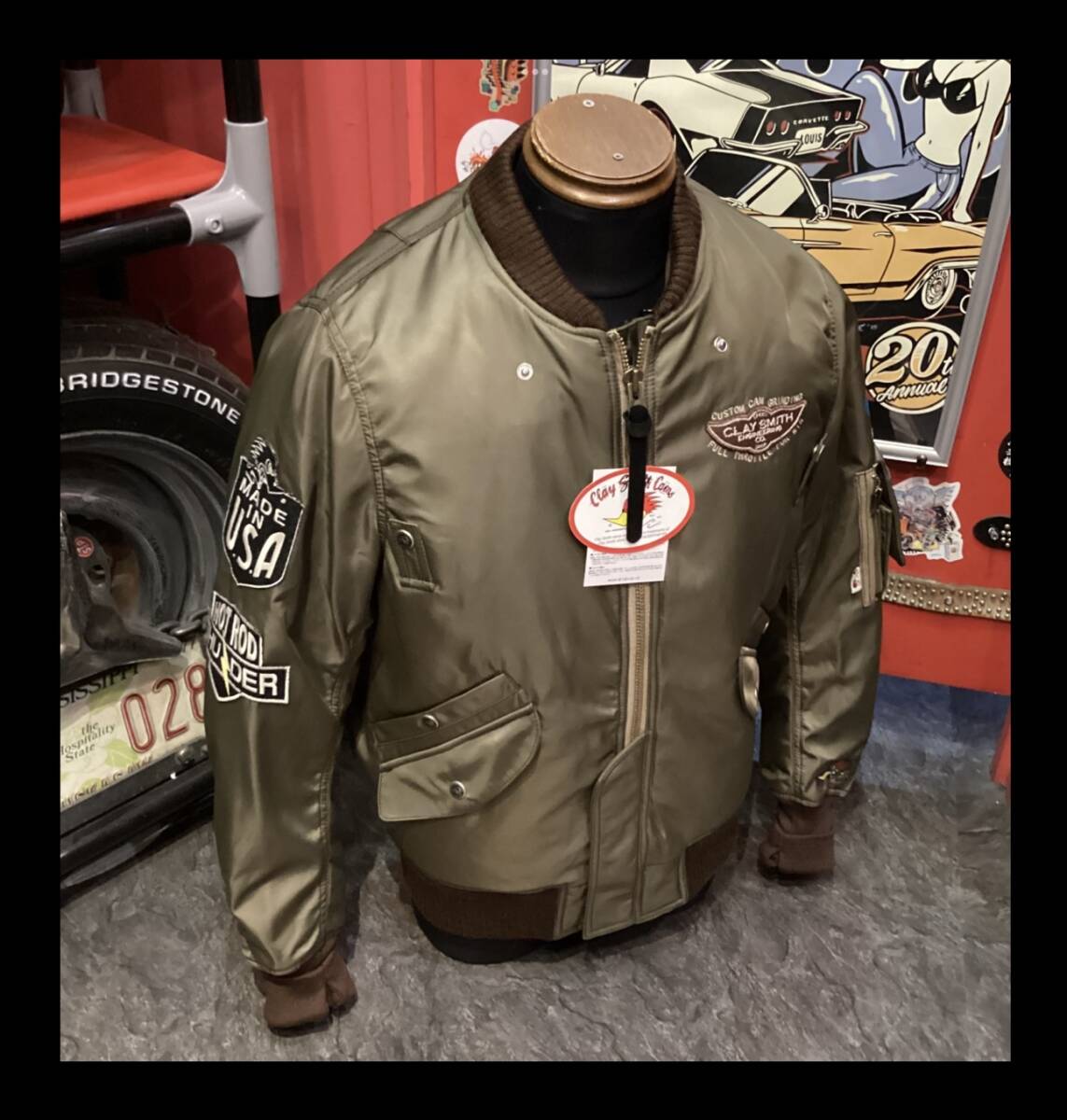 クレイスミス★新品★ジャケット★5100★フライト【LLW】オリーブ★バイカー★オリオンエース★CSY-5100★アメリカンロングリバー55_画像2