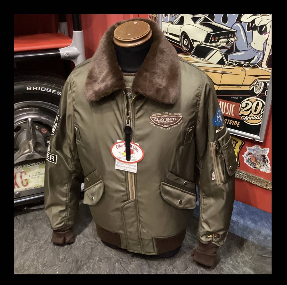 クレイスミス★新品★ジャケット★5100★フライト【LLW】オリーブ★バイカー★オリオンエース★CSY-5100★アメリカンロングリバー55_画像1