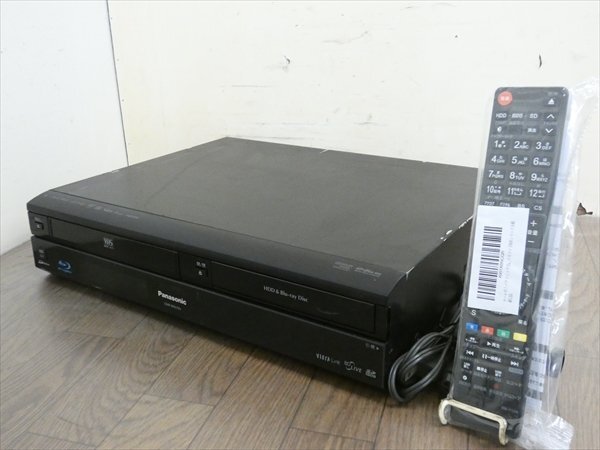 パナソニック/DIGA☆HDD/VHS一體型BDレコーダー☆DMR-BR670V☆リモコン付 管CX35619