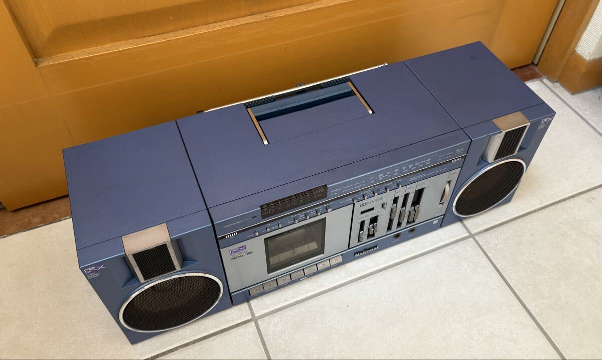National ナショナル RX-C60 昭和レトロ ラジカセ 青 ブルー 80年代 オーディオ 1982年 グッドデザイン受賞品 ラジオ カセットデッキ