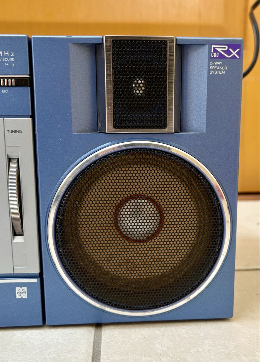National ナショナル RX-C60 昭和レトロ ラジカセ 青 ブルー 80年代 オーディオ 1982年 グッドデザイン受賞品 ラジオ カセットデッキ
