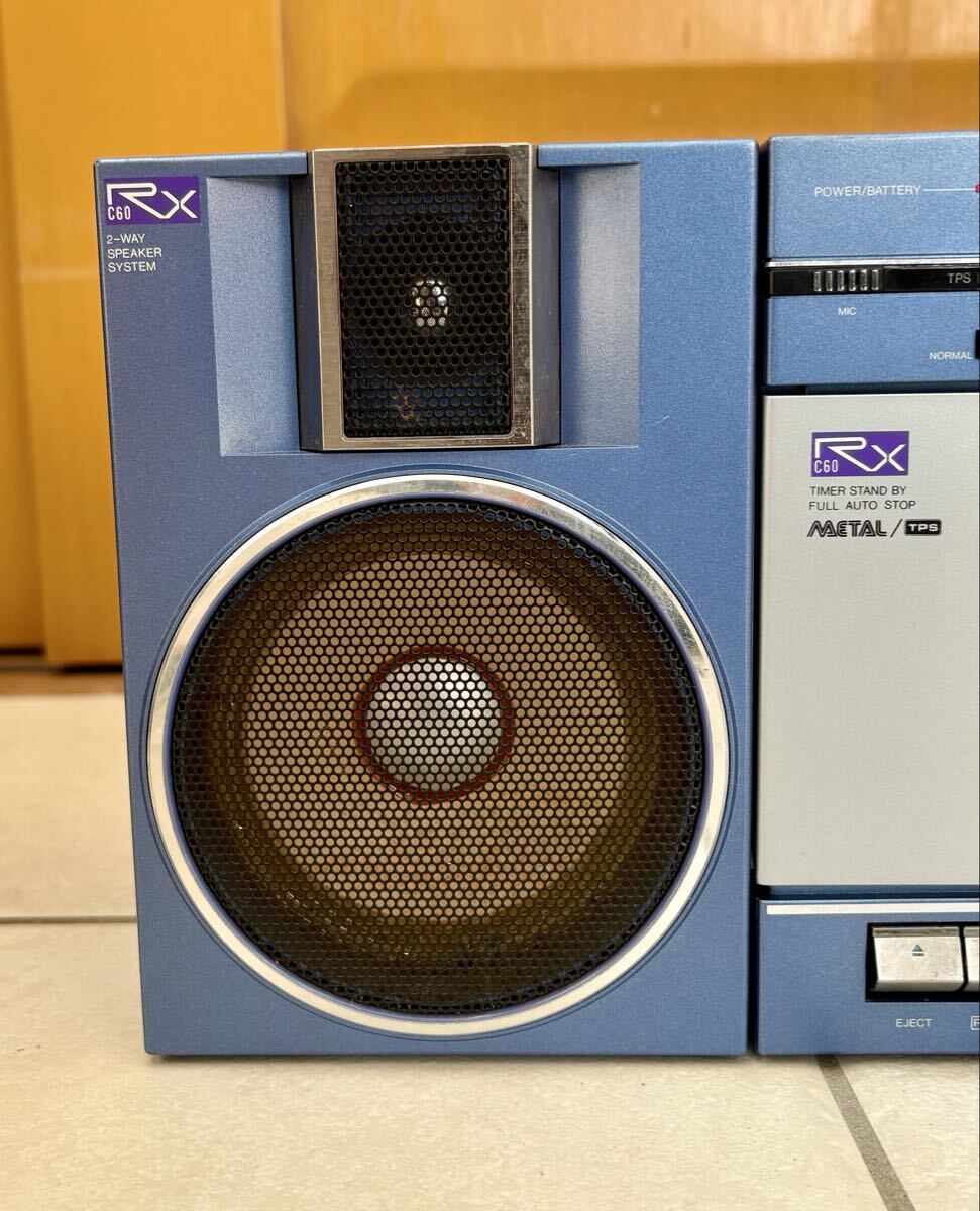 National ナショナル RX-C60 昭和レトロ ラジカセ 青 ブルー 80年代 オーディオ 1982年 グッドデザイン受賞品 ラジオ カセットデッキ
