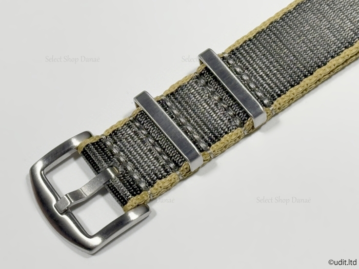 ラグ幅22mm 高品質(zhì) 光沢NATOベルト ストラップ グレー カーキ 時計用バンド 腕時計ベルト ファブリック ナイロン 