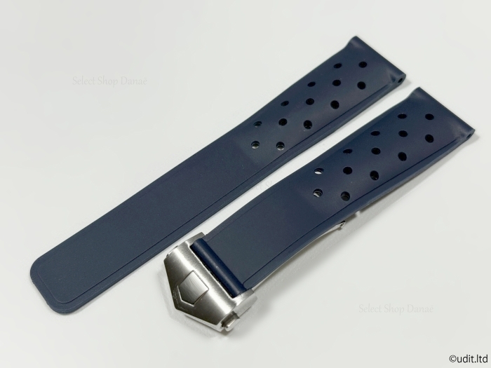 ラグ幅20mm タグホイヤー対応 腕時計ベルト ラバーベルト ネイビー 時計用バンド モナコ カレラ アクアレーサー等に
