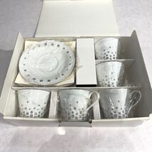 ●H7-6-156 GIVENCHY　ジバンシー シニアチュール　カップ&ソーサーセット 5客 未使用 保管品_画像1