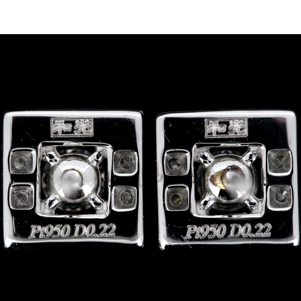 和光 WAKO ダイヤモンド 0.22ct×2 ピアス プラチナ Pt950/Pt900_画像3