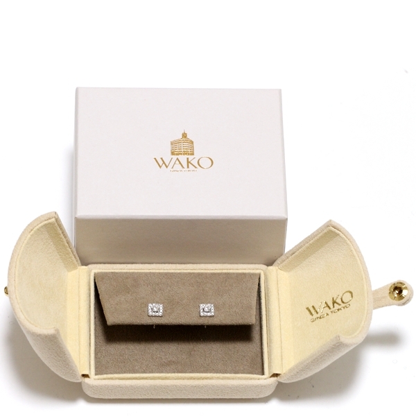 和光 WAKO ダイヤモンド 0.22ct×2 ピアス プラチナ Pt950/Pt900_画像9