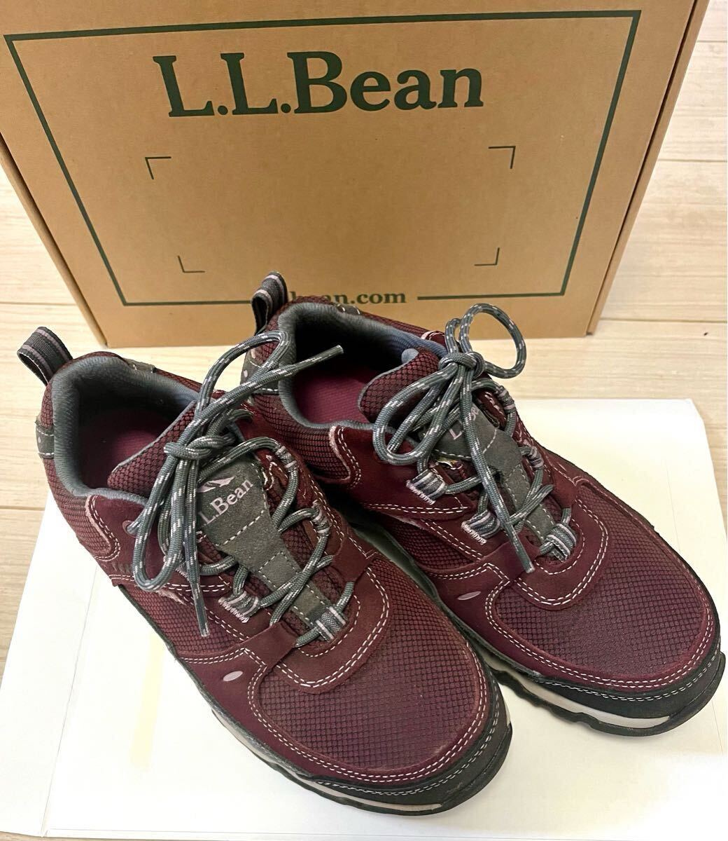 美品L.L.Bean アウトドアシューズ バーガンディ ハイキング サイズ24cm レディース スニーカー 登山靴 ローカット_画像1
