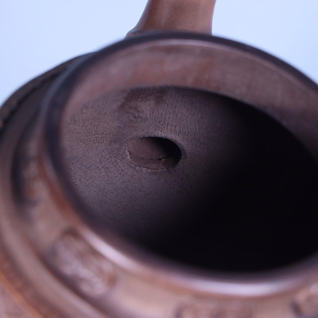 【安】清時代 邵瑞元制 歳寒三友紋茶壺 宜興紫砂 ?；?朱泥急須 煎茶道具 茶壷 古美味 古董品 時代物 289